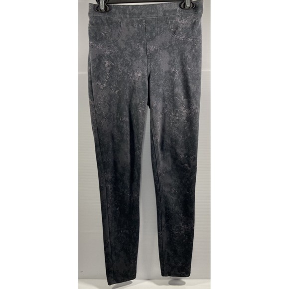 SPANX Jean-ish Ankle Leggings Grey Marble Stretch Slimming Shaping SZ Small - Picture 2 of 10